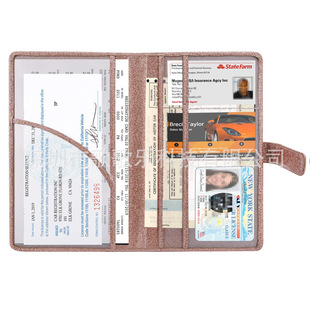 Car insurance policy holster car registration and insurance folder advanced PU car insurance policy protective cover