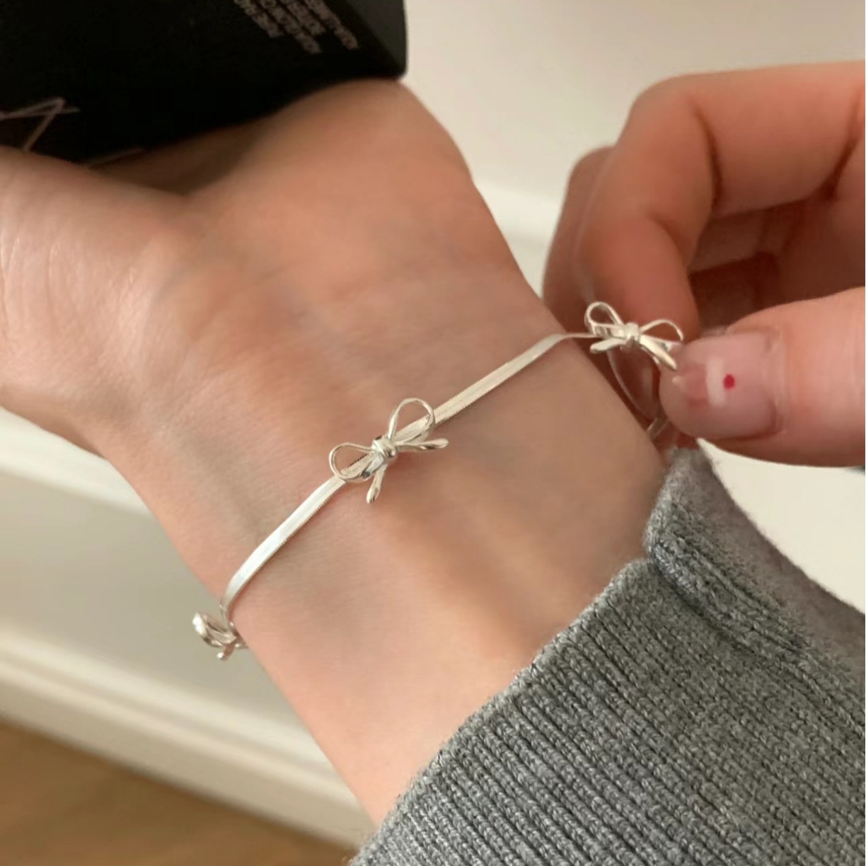 New Ballet Girl Bow Bracelet Women's Girly Elegant Accessible Luxury Niche High-end Valentine's Day Gift
