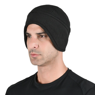 Men's Warm Hat Autumn and Winter Cold-proof Fleece Knitted Hat Cycling Windproof Cold Hat Women's Widened Ear Cover Integrated Hat