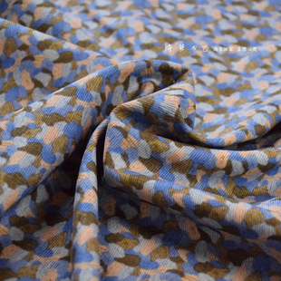 New Arrival Pastoral Floral Corduroy Printed Fabric dress Shirt Children's Coat Upper Thin Velvet Fabric