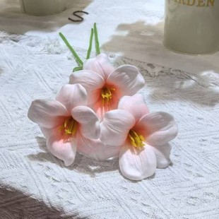 PU simulation tulip open smile brownie tulip simulation flower wedding bouquet fake flowers tulip decoration