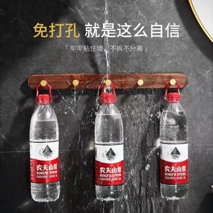 Punch-free Walnut Solid Wood Clothes Hanging Hook Wall Hanging Door Rear Light Luxury Golden Hook Clothes Hood Hotel Rack