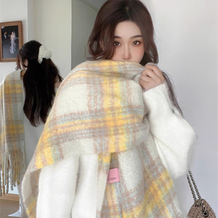 Plaid Scarf Winter Collection Cashmere Fashion All-match Shawl Women's High Sense Winter Tassel Plaid Wholesale