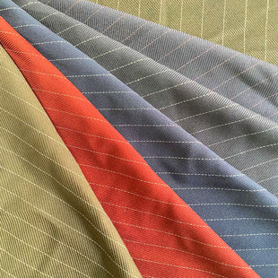 Polyester 1.5cm Stripesd Suit Fabric Twill Vertical Striped Dress Suit Pants Fabric in Stock