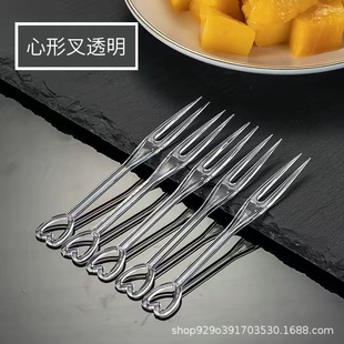 Disposable fruit fork food grade plastic fork bar fruit plate cake salad sushi independent packaging small fork