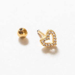 S925 sterling silver diamond piercing fashion ins thread stud earrings Europe and the United States hot-selling single diamond body piercing earrings