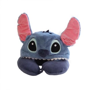 Wholesale plane travel car neck pillow U-shaped pillow cartoon pattern hooded neck pillow