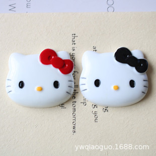 DIY resin accessories charming eye black KT Cat Head mobile phone shell beauty decoration hole shoes storage box patch material