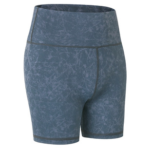Women's Naked Printed Yoga Shorts Running Training High Elastic Tight Sports Quick-drying Fitness 3-point Pants 02412