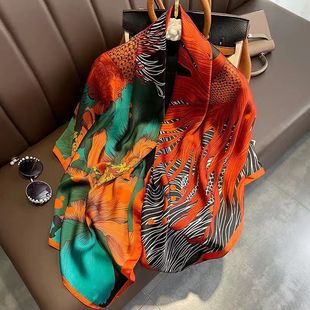 Imitation silk square 110*110 scarf shawl sunscreen travel scarf headscarf wholesale