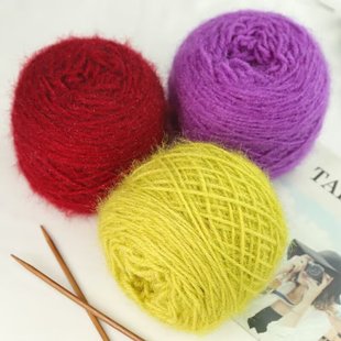Squirrel fluff thread ball bright silk wool new hand-knitted hat sub-thread scarf line coat medium thick thread factory wholesale