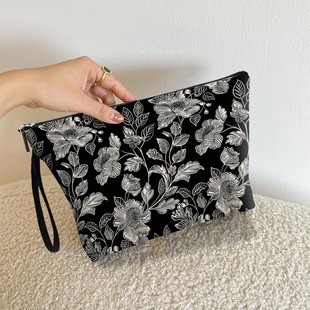 Cross Border Line Flower Cosmetic Bag Women's Lipstick Fashion Cosmetic Bag Outdoor Wash Multifunctional Portable Storage Bag