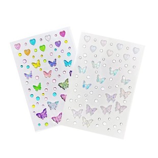 Phantom Color Aurora Butterfly Gem Crystal Diamond Sticker Girl Dress Up Shiny Three-dimensional Face Decoration Color Eye Makeup