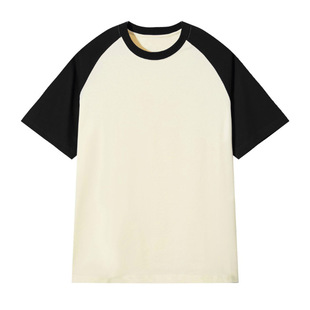 Back Cover Collar 100% CoTTon 200g Combed TighT Raglan ConTrasT Color T-shirT Kidsren's ShorT-sleeve LighT PlaTe