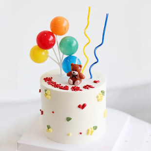 Cute Cartoon Bear Candle Cake Decoration Ins Birthday Candle Children's Party Baking Decoration Card Plug-in