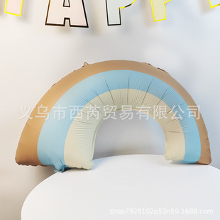 Ins Cute Matte Matte Frosted Car Plane Bear Rainbow Aluminum Film Balloon Children's Birthday Year-Old Layout Balloon
