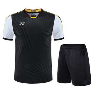 YY Badminton Suit Men's and Women's Tennis Sportswear Short-sleeved Top Volleyball Table Tennis National Team Competition Suit