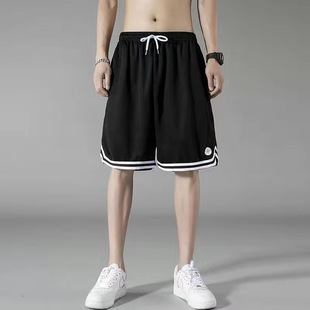 Basketball Shorts Men's Sports American Fashion Brand Five-point Ice Silk Mesh Quick-drying Loose Fitness Running Large Pants Casual