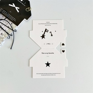 Black and white small house 7CM card head high color value cute card head out of the card packaging gift packaging folding card decoration