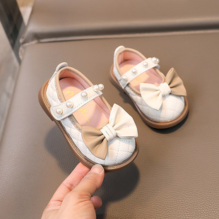 One-piece delivery autumn new 0-2 years old baby girl color matching toddler shoes cartoon princess soft bottom baby square mouth shoes 1