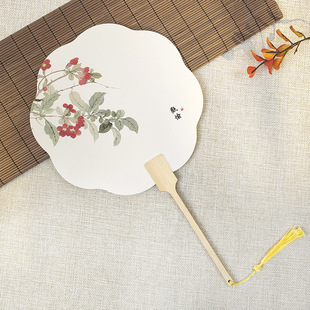 Special fan for paint fan diy floating paint material package text rice paper round fan with characters with pictures blank large paint fan