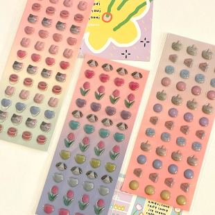 Карри Сисси Грязь Падение Клей Наклейка Стерео Прозрачная Наклейка Goo Card DIY Декоративная Наклейка