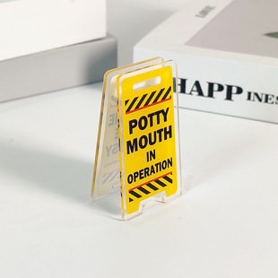Plastic Cute Warning Board Acrylic Cartoon Special Ticket Holder Hand Account Desktop Hand Account Notes Custom Message Clip