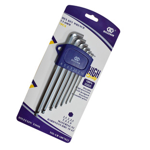 Dingli Short Tail Ball Head Allen Wrench 7 Piece Set/Single Tool Steel High Hardness Chrome Plated Metric Medium Long Wholesale