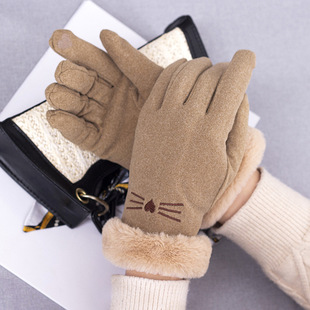 Cycling gloves cold warm gloves ladies can touch screen electric car gloves plus velvet padded gloves wholesale