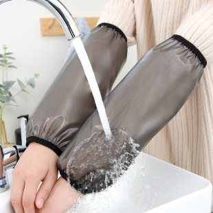 Kitchen Lined Thickened Transparent Sleeve TPU Waterproof Sleeve Oil-Proof Anti-Fouling Kitchen Wear-Resistant Adult Labor Protection Cleaning