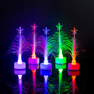 Luminous Christmas Tree Colorful Gradient Fiber Optic Tree Flash Toys Christmas Gifts Desktop Ornaments Stall Supply