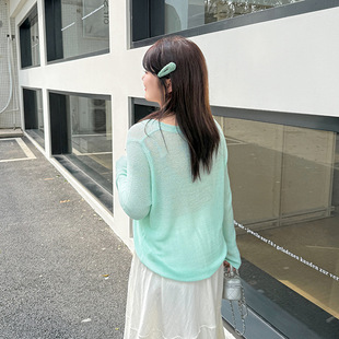 2025 New plus size Women's chubby girl Knitted Sweater Women's Summer Thin Top Ice Silk Knitted Cardigan F391