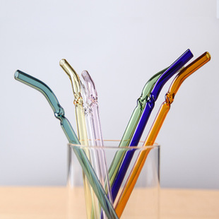 Factory wholesale Creative colored glass straw juice milk rotating twisted heat resistant straw pregnant women children available