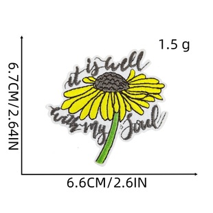 Wholesale new funny creative summer sunflower embroidery cloth label flower patch down jacket women's cloth label