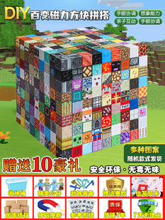 My World Magnetic Square Magnetic Iron Magnetic Iron Absorbing Iron Stone Building Blocks Children's Gift Educational Assembled Boy's Toys Interactive