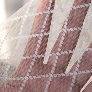 Hard hand diamond mesh elastic mesh lace DIY wedding dress clothing curtain background decorative fabric