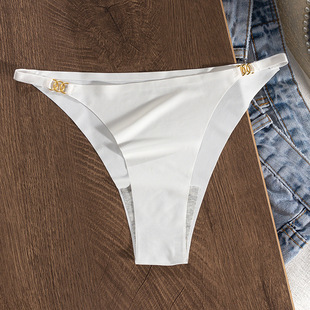 European and American Sexy Seamless Ice Silk Women's Underwear Comfortable Girls Japanese Style Breathable Elastic Low Waist T-shaped Women's T-shaped