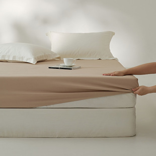 100 Pure Cotton Sanding Single Bed Hat Autumn and Winter Solid Color Thickened Sanding Mattress Protective Cover Single Product Skin-Friendly Single Bed Hat
