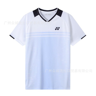 Summer New YY Badminton Suit Children's Sportswear Competition Men's and Women's Short Sleeve Top Breathable Quick-drying Training Suit