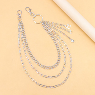 Distinctive Fashion Pants Chain Cute Puppy Cat Claw Pendant Metal Multi-layer Pants Chain All-match Clothing Accessories