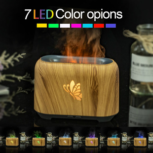 Foreign trade hot 150ml small flame butterfly hollow wood grain bedroom hotel aromatherapy machine 5V USB creative gifts