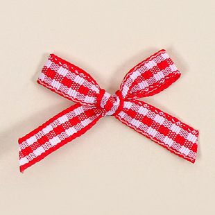 3.8cm Plaid Hand Ribbon Bow Accessories Gift Packaging Diy Bow Semi-finished Accessories Small Fabric