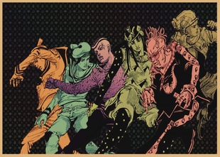 Фантастический приключенческий постер jojo в японском стиле аниме ретро крафт-бар ресторан кафе декоративная роспись 109