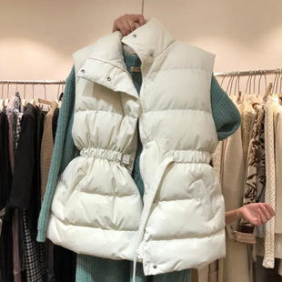 Down Cotton Horse Women's 2025 Autumn and Winter New Outfit Waistcoat Fashionable Elegant Waist Collar Cotton-padded Jacket