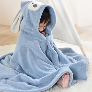 Baby quick-drying cape children's hooded towel absorbent lint cartoon hooded coral fleece manufacturers wholesale