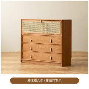 Nordic Solid Wood Bookcase Household Small Apartment Glass Floor Storage Display Cabinet Simple Bookcase Combination for Study Storage