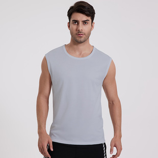 Cross-border American Version Men's Sleeveless Vest Summer Quick-drying Sleeveless Thin Wide-shoulder T-shirt Waistcoat Loose Casual Hurdle