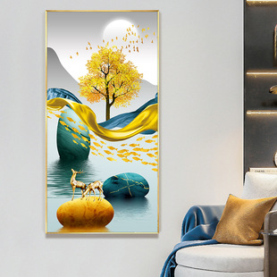 Time to Turn Lucky Deer Cross-stitch 2021 New Style Vertical Embroidery Living Room Entrance Corridor Large Grid Cotton Simple Embroidery