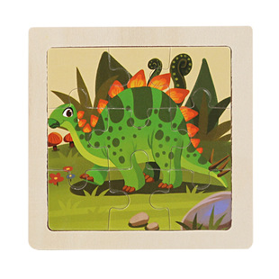 Wooden Cartoon Animal Traffic Cognitive Small 9-piece Flat Puzzle Kindergarten Baby Early Education Educational Puzzle Toy