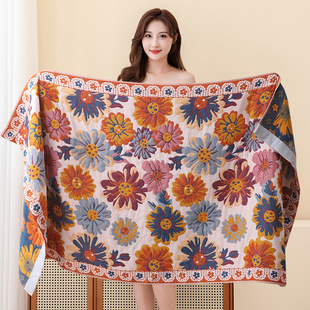 Large Four-layer Adult Cotton Gauze Large Bath Towel Spring and Summer Soft Easy-to-Lose Water Absorbent Quick-drying Super Large Wrapping Towel